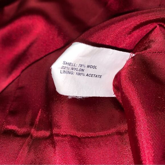 GAP Red Pea Coat Women’s Small Wool Parka Jacket Soft Preppy Classic Winter Warm - Picture 5 of 7